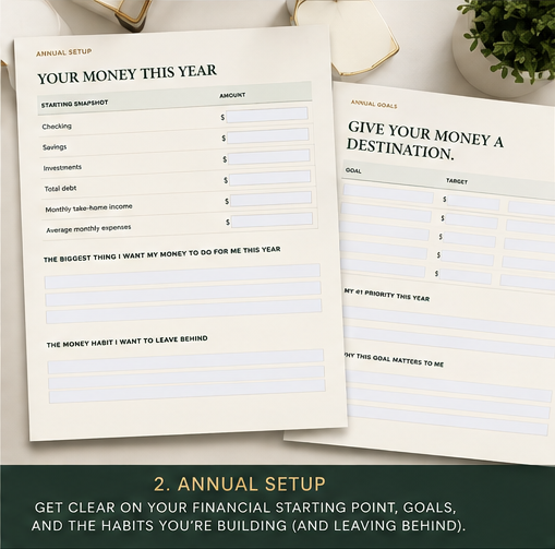 From Broke to Bougie annual money planning workbook preview